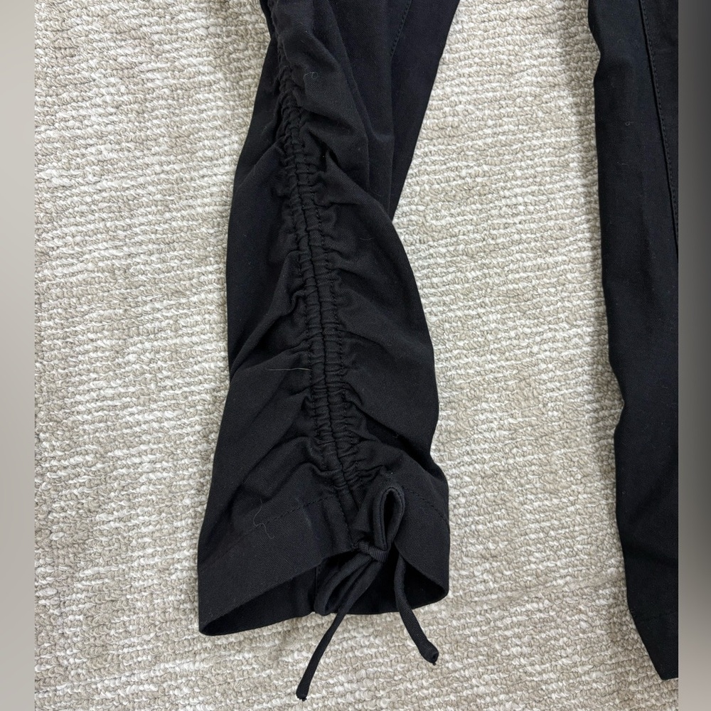 10 Crosby Derek Lam Black Ruched Slim-Leg Pants - Picture 3 of 14